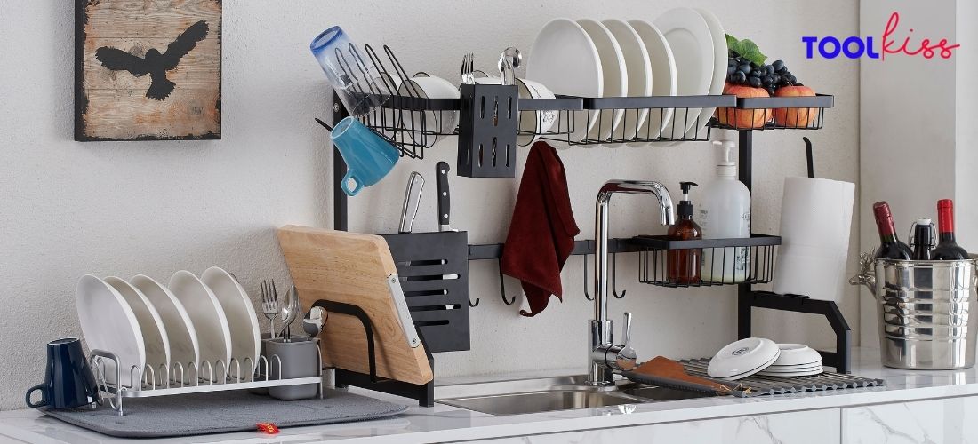 TOOLKISS Stainless Steel Multifunction Standing Over Sink Dish RackTK190181 The Home Depot